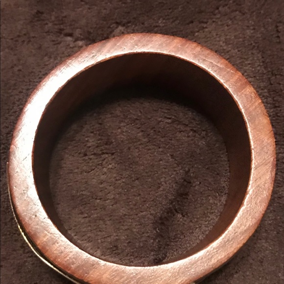 Jewelry | Wooden Bracelet With Gold Overlay Pattern | Poshmark